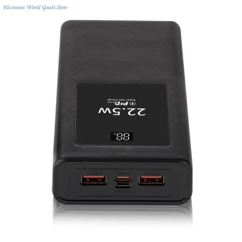 PowerBanks Casing Kit 20000mAh Mobile Chargers Builts in Cable PD22.5W Quick Charging LCD Display Shell