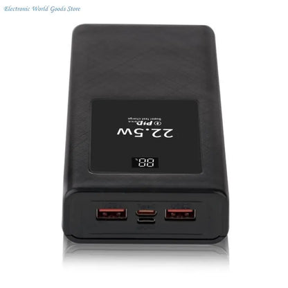 PowerBanks Casing Kit 20000mAh Mobile Chargers Builts in Cable PD22.5W Quick Charging LCD Display Shell