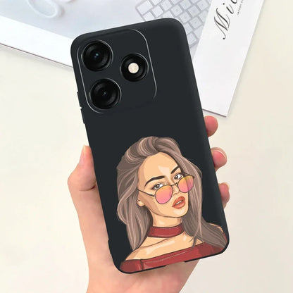 For Tecno Spark 20 Case Spark 20C BG7n Prety Girls Butterfly Painted Phone Case For Tecno Spark 20 Pro Spark20 C Soft TPU Fundas