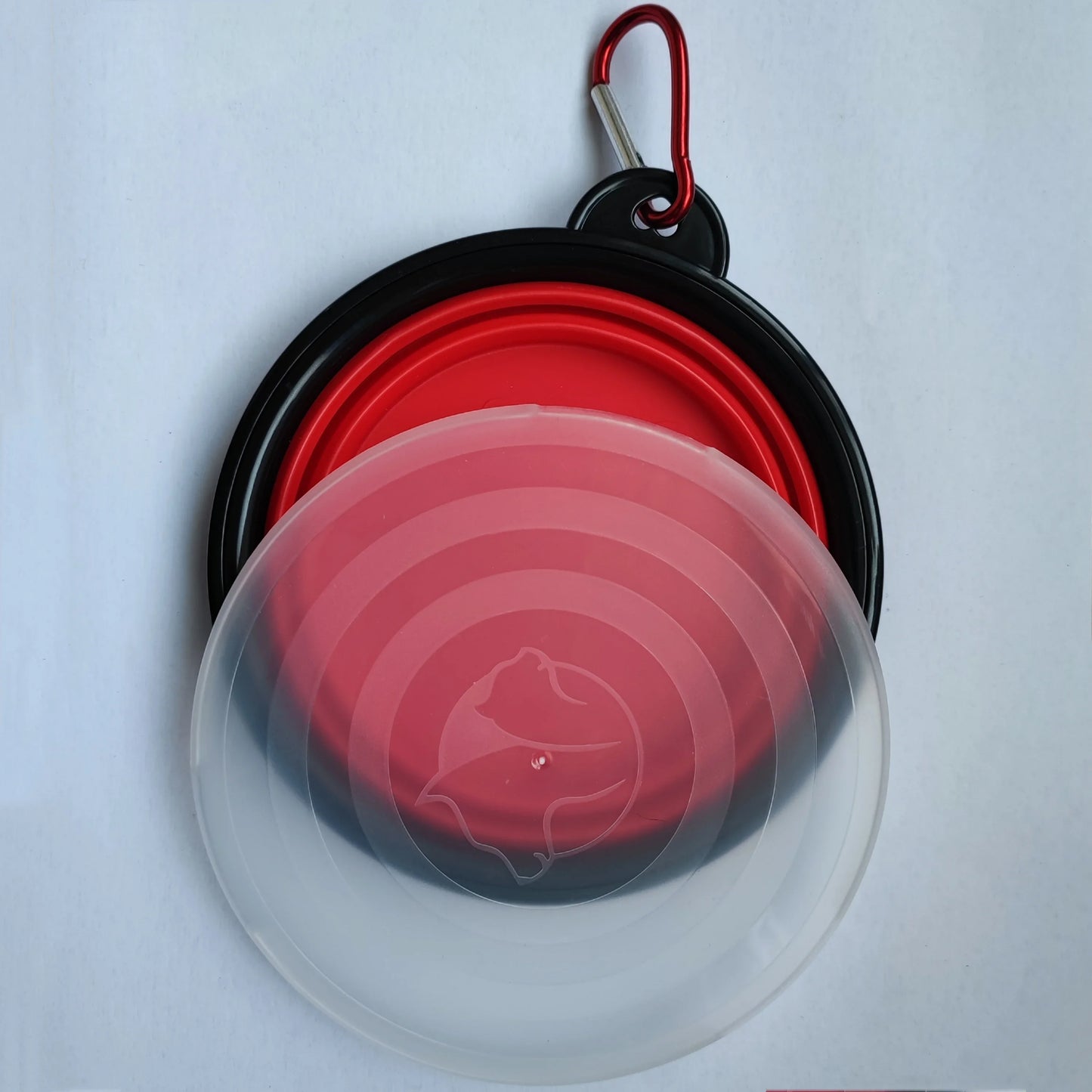 Pet Collapsible Black Frame Bowl Keychain Portable Travel Food Water Dish Dog Cat BPA Free Silicone Lightweight Pet Feeding Bowl