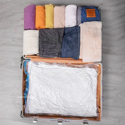 3/5pcs Travel Compression Bags, Travel Essentials Vacuum Storage Bags Space Saving Bags for Suitcases Organizer For Clothes