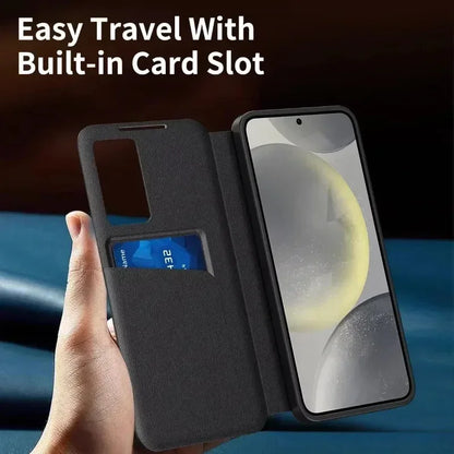 Original High Quality Smart Display LED View Windows Case For Samsung S25 Ultra S24 S23 S22 Plus Flip Wallet Card Phone Cover