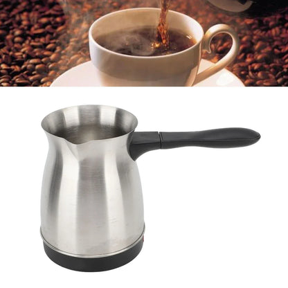 600ML Stainless Steel Electric Coffee Pot with Ergonomic Handle Turkish Coffee Maker Kettle for Home
