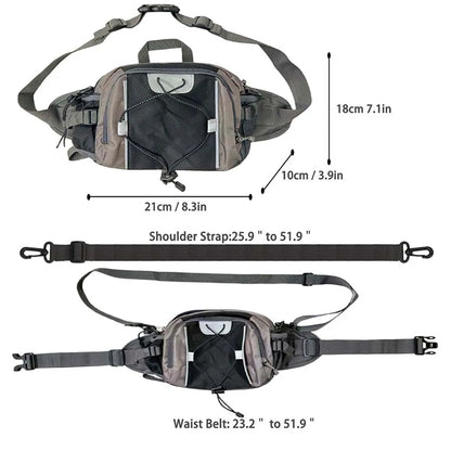 Multi-functional sports water bottle waist bag, men's and women's universal running backpack, outdoor hiking waist bag
