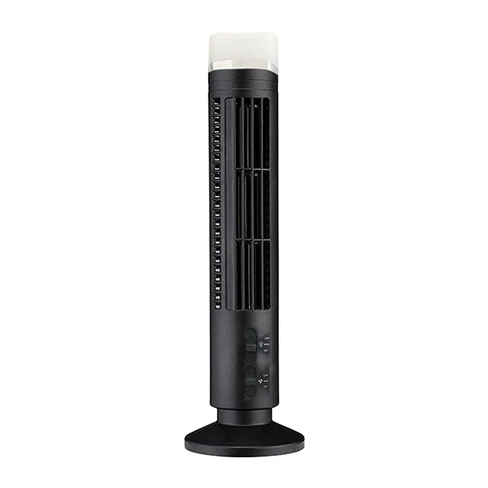 2.5W 38CM/33CM LED Tower Fan No Leaf  2 Gear Speed Stand Up Tower Fan Portable Electric Floor Fan for Living Room Bedroom Office