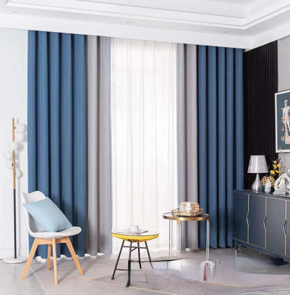 New Baby Velvet Seamless Stitching Wheat Ears Standing Edge Living Room Bedroom Blackout Curtain Blue Pink Nordic Simple Rhj