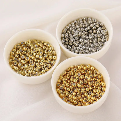 Brass Round Slider Stopper Beads for Bracelet Silicone Inside Positioning Spacer Adjust DIY Crafts Jewelry Making Findings
