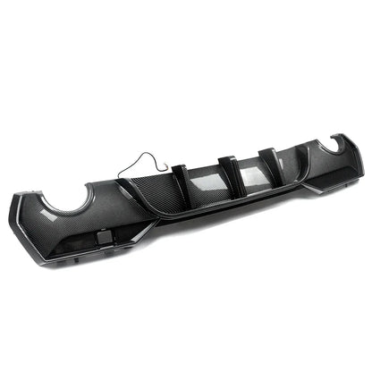 Magickit Rear Diffuser For BMW G22 G23 420i 430i 440i M Sport w/ LED 2020+ Carbon Look Rear Bumper Diffuser