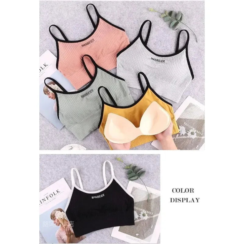 New Sports Bra For Women Gym Sexy Crop Top Bra Women Cotton Underwear Soft Comfort Tube Tops Female Brassiere Tops For Girls