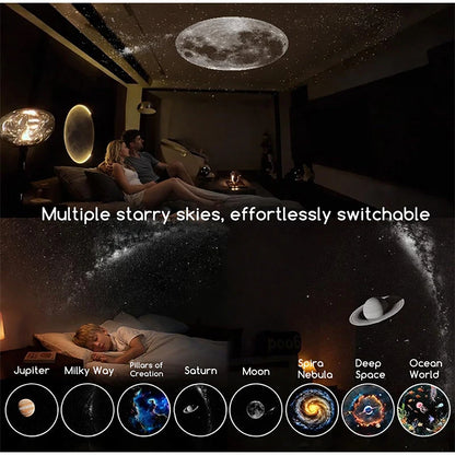 Mini Star Projector Night Light Starlight Atmosphere Lamp with Eye Protection for Bedroom Ceiling USB Rechargeable Aurora Light