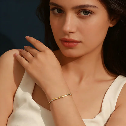 925 Sterling Silver 14K Gold Plated Moissanite Hexagon Tennis Bracelet for Women Color Sparkling Geometric Jewelry Gift