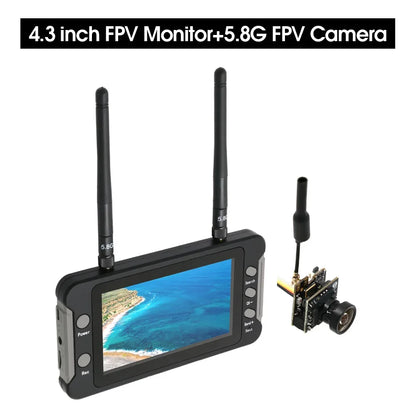 5.8G 40CH Dual Antennas FPV Goggles Monitor Video Glasses Headset HD W/ 5.8G 25mW transmitter fpv camera + Osd for Racing Drone