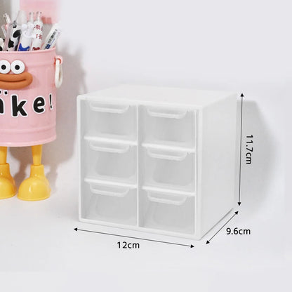 Large Capacity Dustproof Multi-layer Desktop Storage Box  Organizing Box Multifunctional Transparent Six Grid Drawer Storage Box