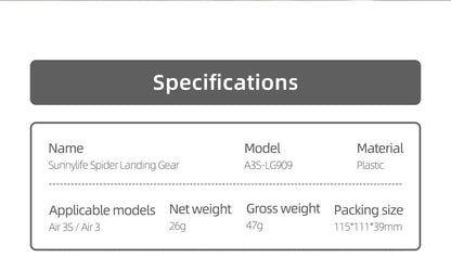 Foldable Landing Gear For DJI Air 3S/Air 3 Height Increasing Leg Extension Protector For DJI Air 3S/Air 3 Drone Accessories