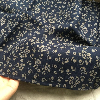 145cm Wide Printed Cotton and Linen Fabric Small Floral Patterns Retro Shirt Dress DIY Clothing Sewing Fabric 90% Cotton Content