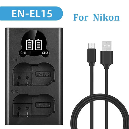 Dual Camera Battery Charger for Sony NP-FW50 FZ100 BX1 Canon LP-E6 E8 E17 NB-13L fuji NP-W235 W126 Nikon EN-El15 EL25 Panasonic