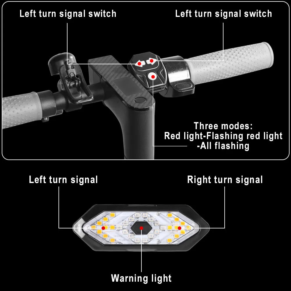 Turn Signal Lamp Modified USB Rechargable Smart Wireless For Xiaomi M365 1S pro Pro2 for MI3 Electric Scooter Flashing Light Par