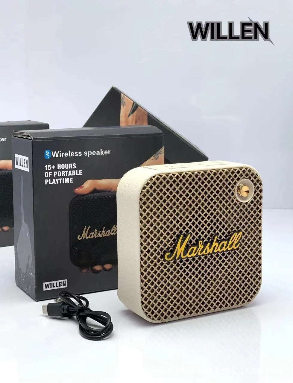 2026 Marshall Mini Retro Bluetooth Speaker, Compact Subwoofer, Portable & Long Battery Life for Outdoor Use