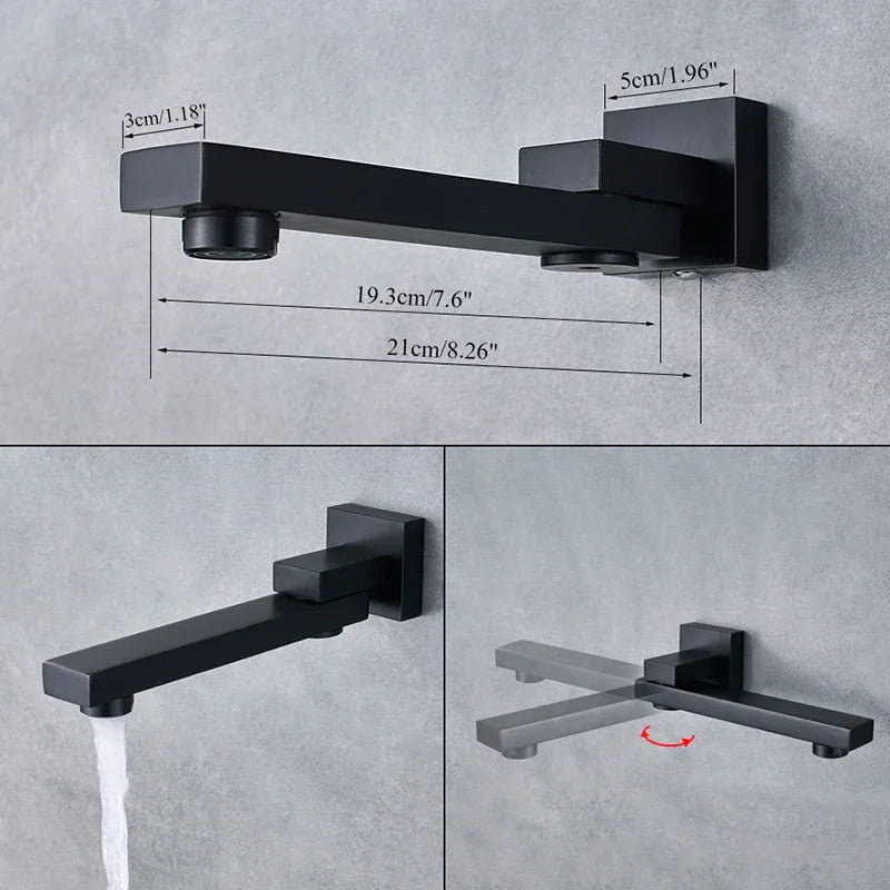 Matte Black LED  Bathroom Showe Faucet Rainfall Shower Head Bath Water Faucet Wall Mounted Bathtub Shower Mixer Tap Shower Set