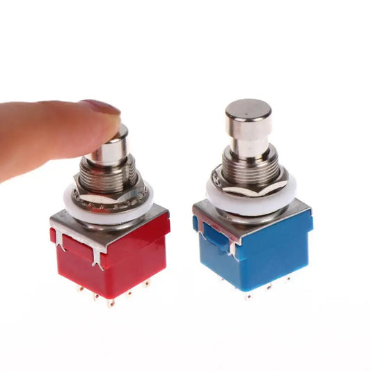 NEW 1/3Pcs Button Direct Conversion Switch 9 Pin 3PDT Latching Guitar Switch Guitar Effects Pedal Box Stomp Foot True Bypass