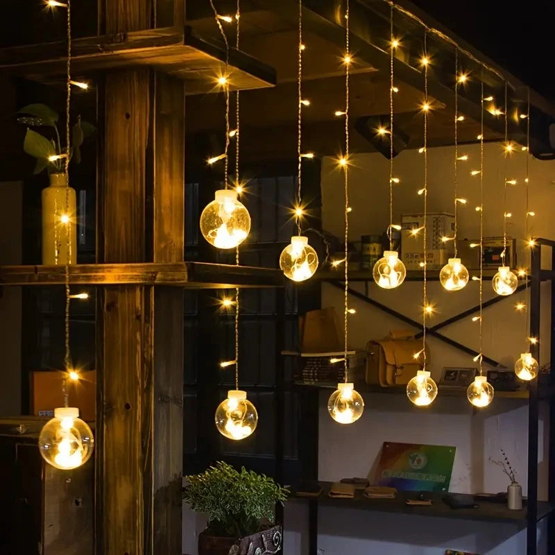 1 PC Wishing Ball Curtain String Light Battery Box Garden Lamp Starry Sky LED Camping Lights New Year Christmas Room Decoration