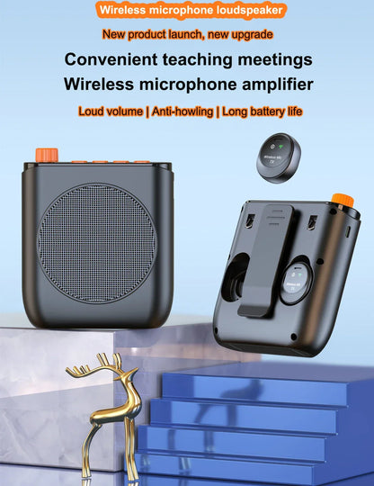 Portable Magnetic Megaphone Voice Amplifier Mini Audio Speaker with Microphone Rechargeable Loudspeaker for Teachers Tour Guider