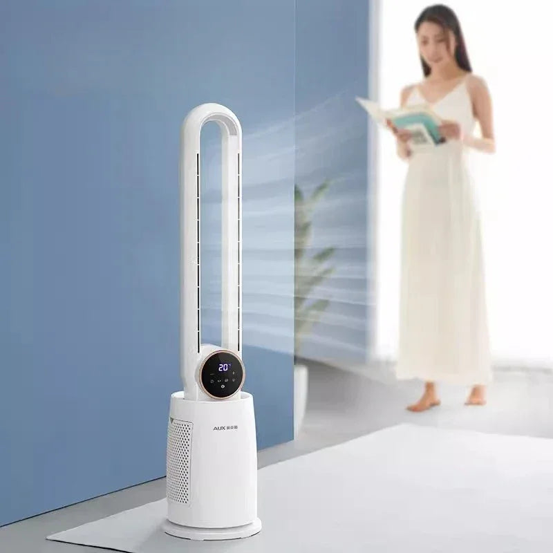 Bladeless Tower Fan with Remote Control 120° Oscillating Air Purifier for Baby Room/Dorm Quiet Floor Fan with Sterilization