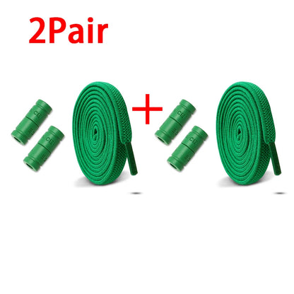 Elastic Laces Sneakers No Tie Shoe laces Colorful Capsule Lock Shoelaces Without ties Kids Adult 0.6cm Flat Shoelace 1Pair/2Pair
