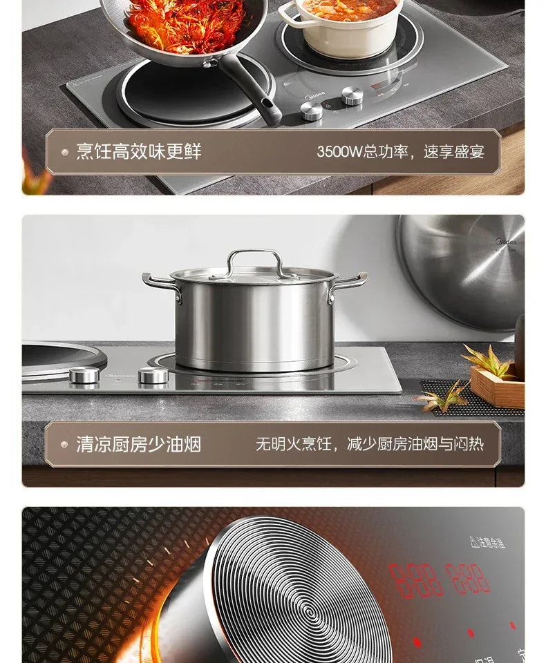 Midea Double Stove Induction Cooker Household Concave 3500W High Power