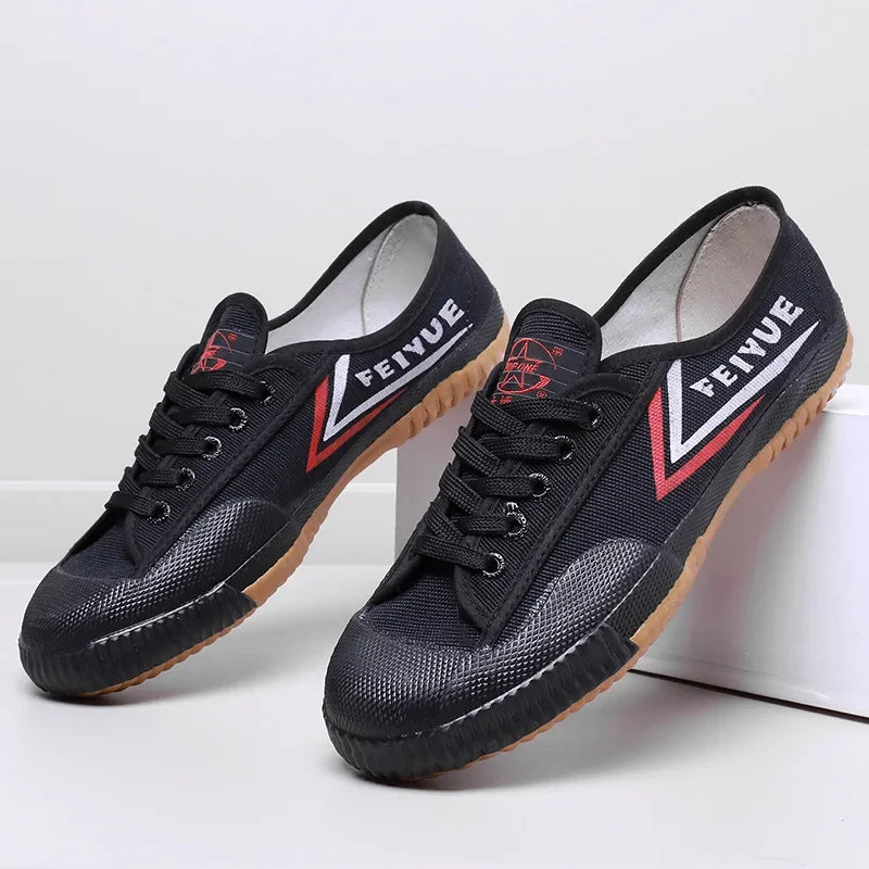 New Men's Canvas Shoes, Men's and Women's Kung Fu Martial Arts Shoes, Men's Training Sports Shoes, Lace Up Soft Soled Shoes
