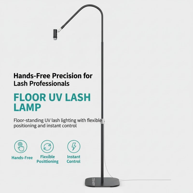 UV Lamp Lash with Foot Switch 405nm Adjustable Focus Touch Control Nail Polish False Eyelashes Glue Curing Floor Lamp