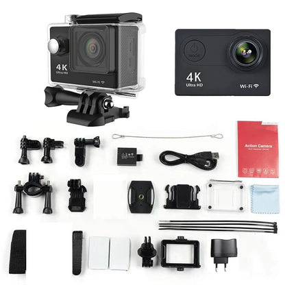 Ultra HD 4K Action Camera H9R WiFi 12MP 2" LCD 30M  Waterproof 170D Remote Control Helmet Bicycle Video Camera Outdoor Sport Cam