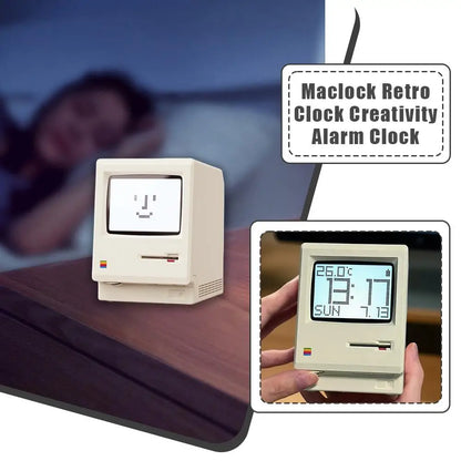 Desktop Digital Clock Retro Classic Design Beige Floppy Disk Decor Tech Gadget Gift For Men Women Office Desk Novelty Ornament