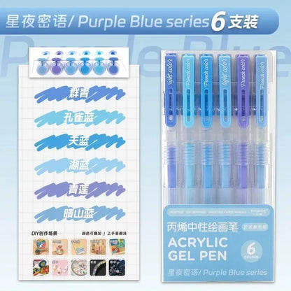 150/6 Colors Acrylic Gel Pen Student Diary Scrapbook Painting DIY Gel Pen Set Color Drawing Doodling Art Markers School Supplies