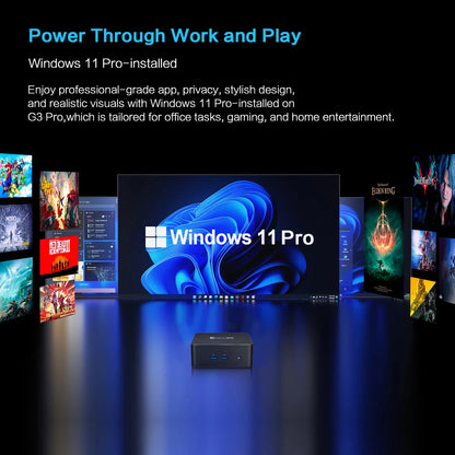 MLLSE M2 Plus Mini PC Intel Celeron 5205U Processor 8GB RAM 256GB ROM WiFi 5 BT4.2 Windows 11 Pro Desktop Computer