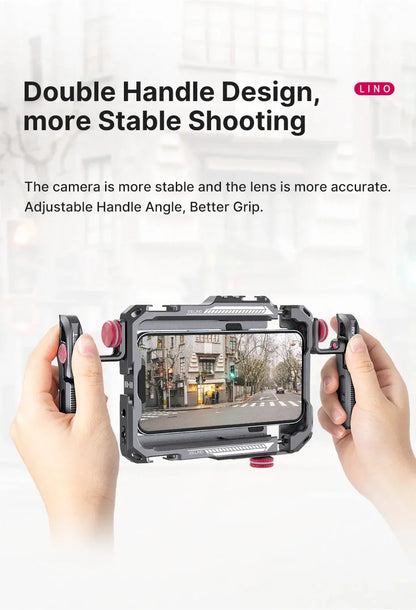 Ulanzi Lino Cage for iPhone 16 15 14 13 X XR XS Max Mini/Pro/Pro Max Smartphone Handle Grip Phone Smartphone Vlog Video