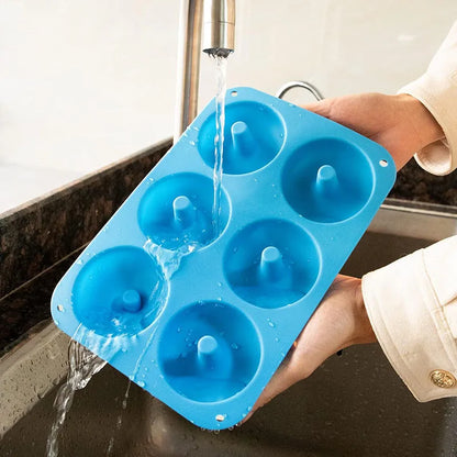 6 Holes Silicone Donut Mold Baking Pan Non-Stick Baking Pastry Chocolate Cake Dessert DIY Decoration Tools Bagels Muffins Donuts