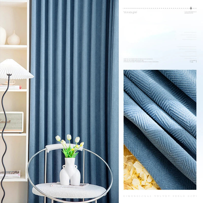 Modern Simple Blackout Curtain Luxury Living Room Drape Room Balcony Floor-to-ceiling Windows Curtains Bedroom Soundproof Drapes
