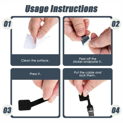 10/20Pcs Self Adhesive Reusable Cable Ties Wire Organizer Storage Stand Mouse Earphone Data Cord  Desktop Tidy Management Winder