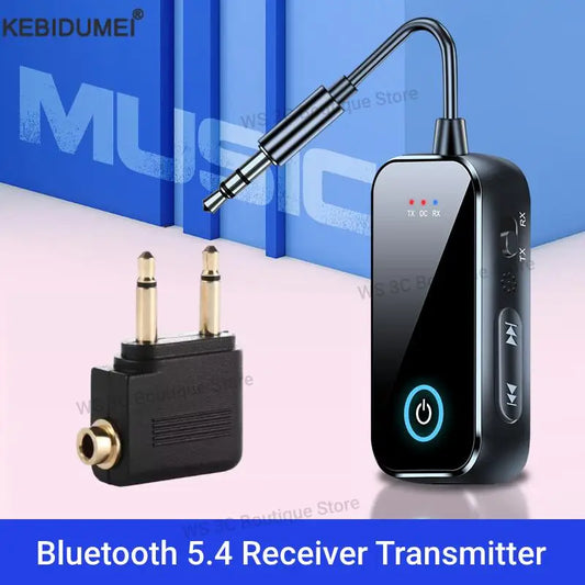 2 in 1 Bluetooth 5.4 Receiver Transmitter 3.5mm AUX Jack Airplane USB Dongle Wireless Audio Adapter For TV PC Speaker Car kit by PDG ibma
