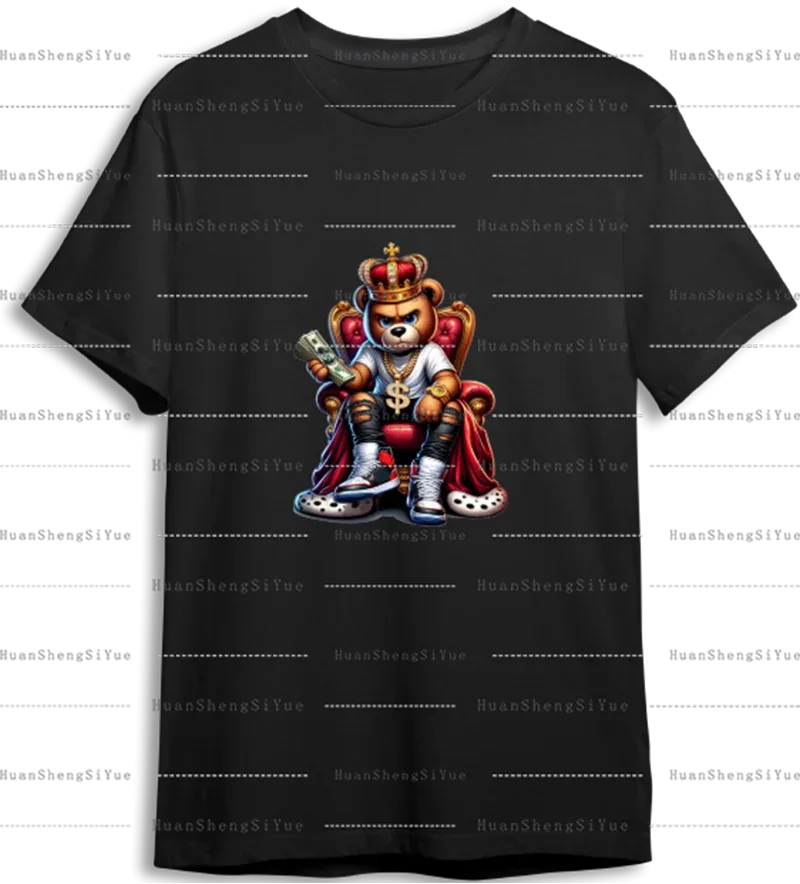 Teddy Bear Street Style Ironing Sticker Clothes DTF Fashion T-shirt Hoodie DIY Hot Transfer Printing Hot Sticker Waterproof