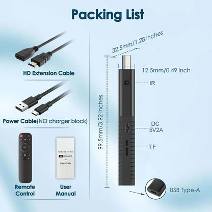 TVR3 HDMI TV Stick Android 15 2.4G&5G Dual Wi-Fi Allwinner H313 1G 8G Quad Core Smart TV Box Streaming Media Player Set-top Box