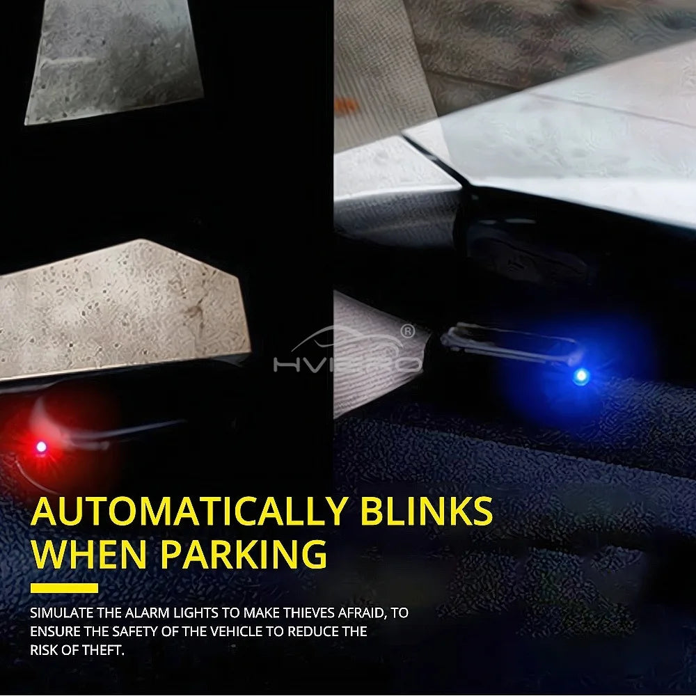 1Pcs Car Fake Security Light Solar Powered Simulated Dummy Alarm Wireless Warning Anti Theft Caution Lamp LED Flashing Imitation