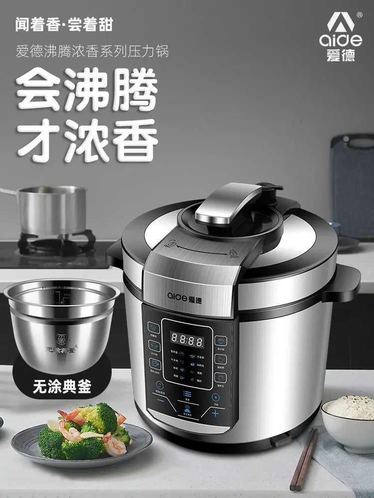 6L electric pressure cooker household large capacity 304 stainless steel intelligent pressure cooker multi-functional 220V