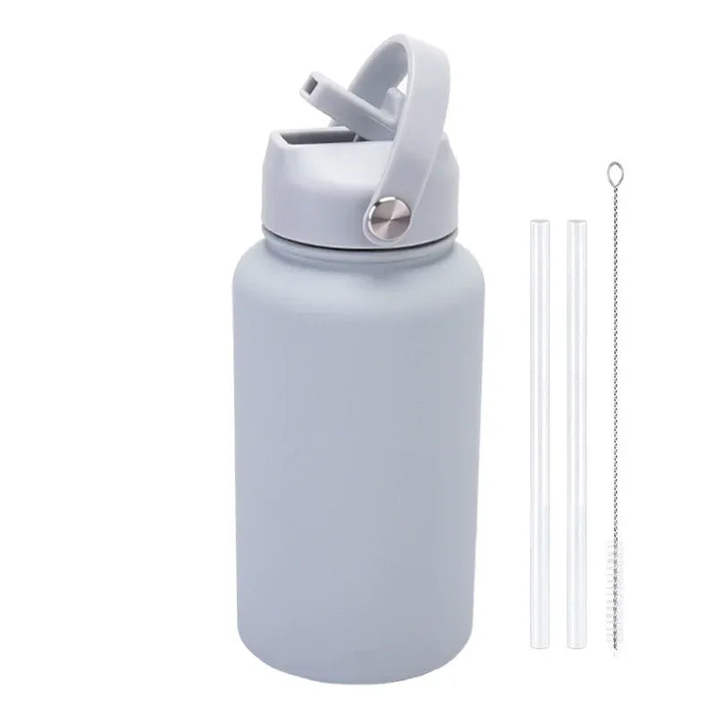 PuraCool Personalised Water Bottle 650ml/22oz Insulated Thermos Customised Tumbler Flask with Straw