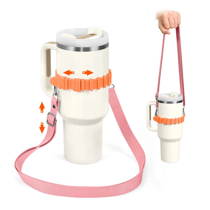 Eary Silicone Portable Water Bottle Carry Strap Handle Adjustable Water Bottle Sling Carrier With Strap Universal Cup Accessory