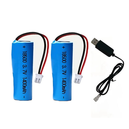 2PCS 18500 3.7V 1400mAh Rechargeable Lithium Battery with Connector Wires for Flashlight Remote control car Wireless keyboard