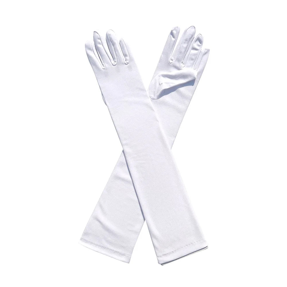 Ladies Mittens Milk Silk Stretch Ladies Gloves Festival Party Group Show Bar Dance Dress Up Gloves 45Cm Long Gloves C013