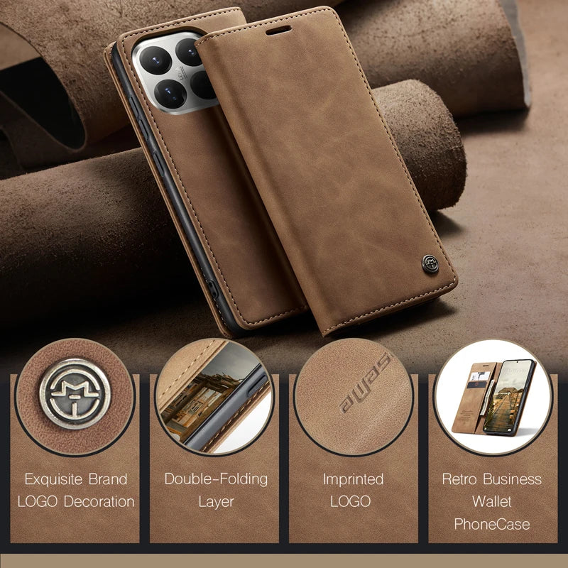For Xiaomi 15T Pro 15T CaseMe Magnetic Retro Leather Flip Wallet Stand Cover With Card Slot for Xiaomi Mi 15 T Pro
