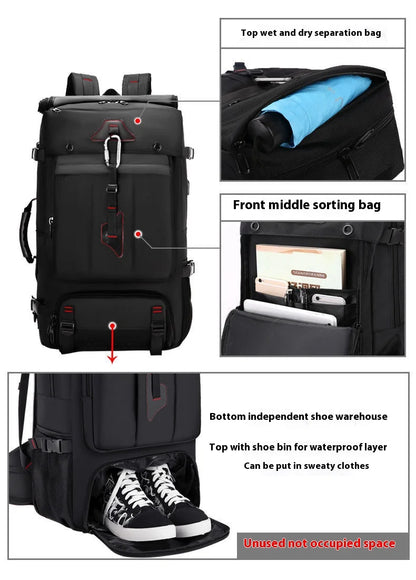 50L 70L Large Capacity Travel Backpack Luggage Sports Training Fitness Independent Shoes Storage Bag Laptop Bags